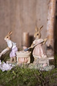 Veľkonočné dekorácie králičie slečny naberajúce vajíčka - 12 * 6 * 12 cm