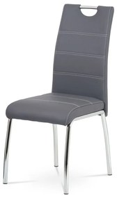 Jedálenská stolička v modernom štýle zo sivej ekokože