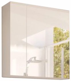 Biela skrinka so zrkadlom MASON WH14, vysoký lesk HG