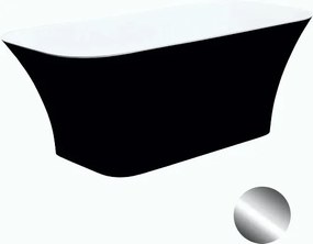 Besco Voľne stojaca vaňa z liateho mramoru Assos S-Line BW 160x70 BESCO-Typ výpuste: Click-Clack s vrchným čistením, grafit, BESCO-Rozmery: 160x70, B…