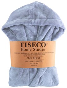 Modrý detský župan z mikroplyšu veľkosť 122-128 Delux – Tiseco Home Studio