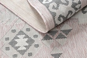 Dywany Łuszczów, Kusový koberec Sion Sisal Aztec 3007 pink/ecru – na von aj na doma, 160x220, ružová, chodba / predsieň