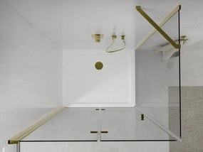 Mexen Lima sprchovací kút 90 x 100 cm, číre sklo-zlatý profil + sprchová vanička, 856-090-100-50-00-4010