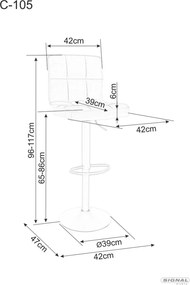 SI C105 Sametová barová stolička