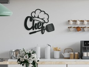 drevko Drevená dekorácia Chef Rozmer obrazu: 32,5 x 38,5 cm, Farba dekorácie: Čierna