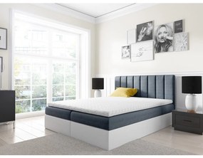 Kontinentálna posteľ Figo, Rozmer postele: 200x200, Dostupné poťahy: ekokoža Soft 017 (biela) + Spirit 13