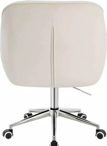 LuxuryForm DESIGN Stolička AVOLA VELUR na striebornej podstave s kolieskami - biela