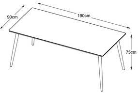 Dizajnový jedálenský stôl Tallys 190 cm prírodný dub