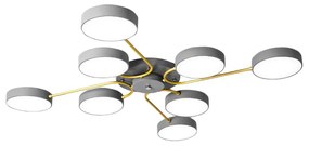 Toolight Toolight, LED stropné svietidlo 8x12W APP532-8C, šedá, OSW-08474