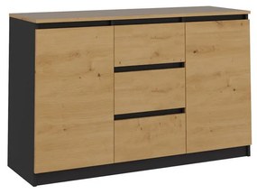 Komoda Musecalo 11 (dub artisan + antracit). Akcia -20%. Vlastná spoľahlivá doprava až k Vám domov. 1132861