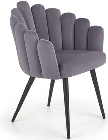 Stolička K410 Velvet/Kov Šedá