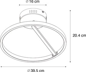 Dizajnové stropné svietidlo čierne vrátane LED 3-stupňového stmievača - Anello