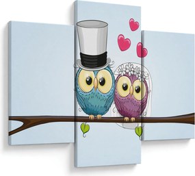 Obraz - Zamilované sovičky (90x60 cm)