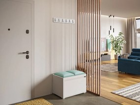 Nábytok do predsiene Kendora 60 + 2 kusy čalúnených nástenných panelov Pag 30x30 (biela) (Manila 11). Vlastná spoľahlivá doprava až k Vám domov. 1059466