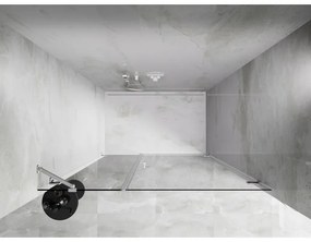 Mexen Lunar-B, Otočné pravé sprchové dvere 115 cm, 8mm číre sklo, biely profil, 832S-115-050-20-00-P