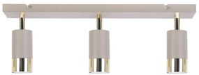 Bodové svietidlo Hugo, 3x béžové/zlaté kovové tienidlo, (možnosť polohovania)