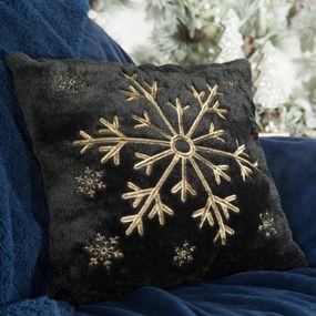 CHLPATÁ VIANOČNÁ DEKORAČNÁ OBLIEČKA NA VANKÚŠ SNOWFLAKE1 45X45 VZOROVANÁ