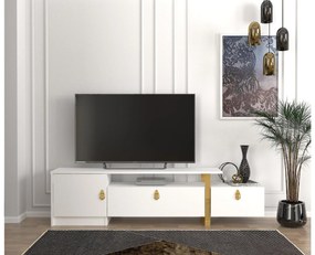 TV stolík/skrinka Aramos (biela + zlatá). Vlastná spoľahlivá doprava až k Vám domov. 1089040