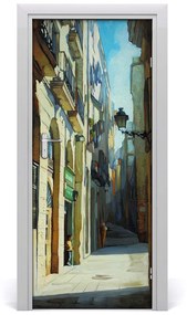 Fototapeta samolepiace na dvere ulica Barcelony 75x205 cm