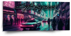 Sablio Obraz Cyberpunk 2077 Město - 110x50 cm