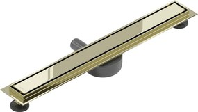 Mexen Flat 360°, nerezový sprchový žľab vzor M13 2v1 na vloženie dlažby 60 cm, zlatá lesklá, 1510060-40