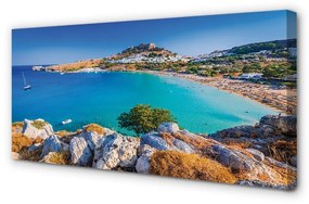 Obraz na plátne Grécko pobrežie beach panorama 125x50 cm