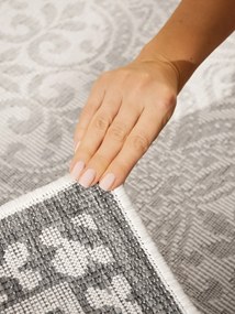 NORTHRUGS, Kusový koberec Duet 106251 Rosel White/Gray - na von aj na doma, 120x170, šedá, chodba / predsieň