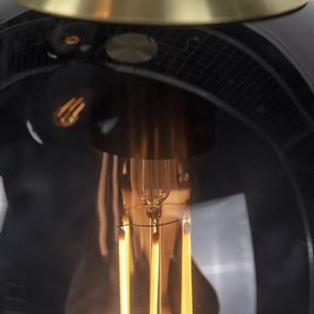 Inteligentné závesné svietidlo mosadzné s čiernym sklom 3-svetlá vrátane WiFi ST64 - Pallon