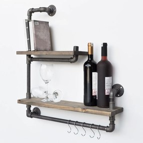 Nástenná polica BoruRaf XIX dub kláštorný/čierna