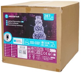 Aigostar - LED vonkajšia vianočná dekorácia 3,6 W/31/230 V 6500 K 120 cm IP44 snehuliak