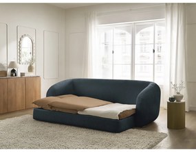 Tmavomodrá ženilková rozkladacia pohovka 228 cm Neyo – Bobochic Paris