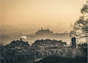 Obraz - Mesto pod hmlou (70x50 cm)