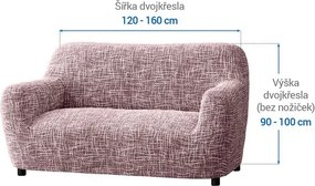 Bielastické poťahy GRAFITI NOVÉ gaštanovo hnedé dvojkreslo (š. 120 - 160 cm)