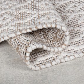 Flair Rugs, Ručne tkaný kusový koberec Nur Wool Dream Natural, 80x150, béžová, obývacia izba