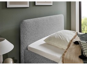 Svetlosivá čalúnená dvojlôžková posteľ s úložným priestorom s roštom 140x200 cm Primo – Meise Möbel