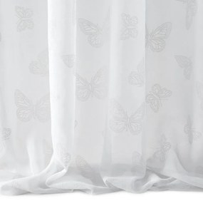 EUROFIRANY Jemný vzdušný záves zdobený potlačou 140 cm x 250 cm biela 100 % polyester