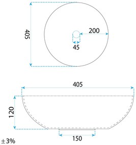 Rea Anika, umývadlo na dosku 405x405x120 mm, biela lesklá, REA-U6367