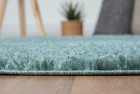 My Flair, Kusový koberec My Shaggy hellblau kruh, 150x150 (priemer) kruh, modrá, chodba / predsieň