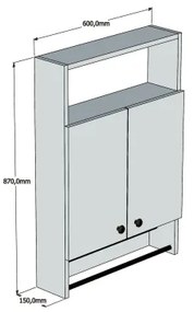 Nástenná skrinka BANYO 87x60 cm biela