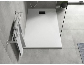 Mexen Hugo, obdĺžniková sprchová vanička SMC 150 x 90 cm, biela, čierna krytka, 42109015-B