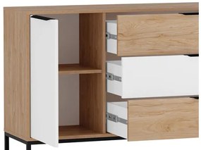 Komoda Irawadi K1D3SZ IA02, Farby: hikora/hikora + biela matná
