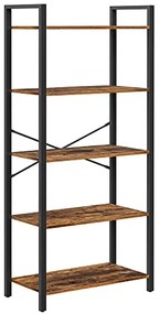 Industriálna knižnica, 5 políc, 153x66x30cm