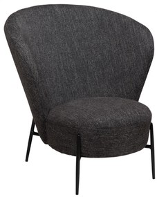 ORBIT ČALÚNENÉ LOUNGE KRESLO black bouclé/black
