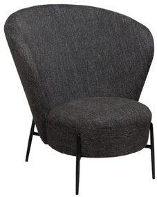 ORBIT ČALÚNENÉ LOUNGE KRESLO black bouclé/black