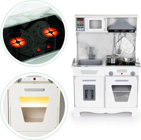 Drevená kuchynka Ecotoys s LED, zvukmi a príslušenstvom