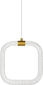 Toolight Toolight, závesné LED svietidlo 20x20cm, 9W, 3000K, LHJ056-CP1, číra-zlatá matná, OSW-60029