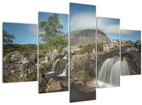 Obraz vodopádov a hory (150x105 cm)