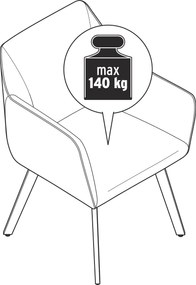 Jedálenské kreslo s rýchloschnúcou penou a textilným poťahom vhodným aj do exteriéru