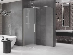 Mexen Velar, sprchový kút s posuvnými dverami 160 x 75 cm, 8mm sklo námraza, brúsená oceľ, 871-160-075-31-97