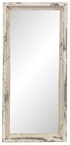 Vintage zrkadlo v bielom ráme s patinou Veillantif - 26 * 4 * 57 cm